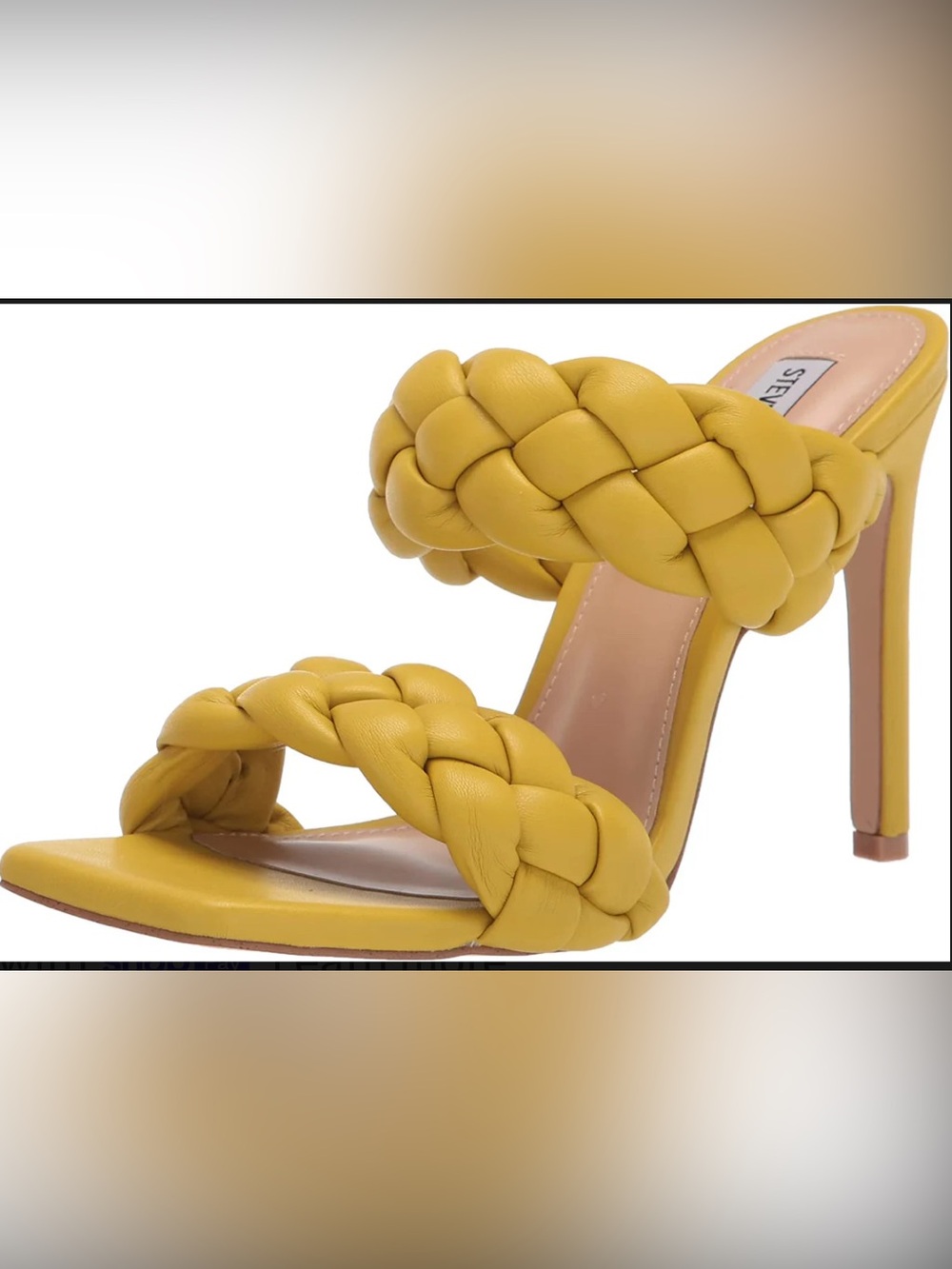 Steve Madden Yellow Braided Stiletto Mule